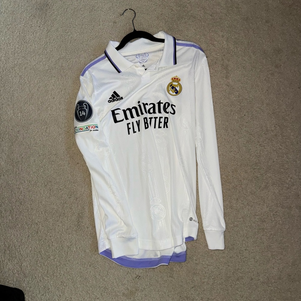 Adidas Kids White and Black Soccer Jersey